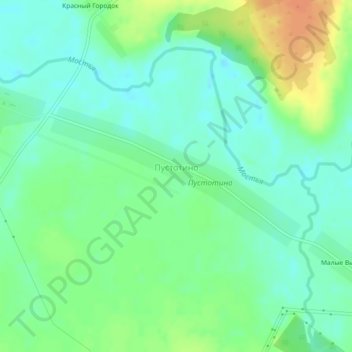 Topografische Karte Пустотино, Höhe, Relief