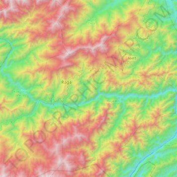 Topografische Karte Kamia, Höhe, Relief