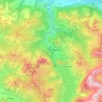 Topografische Karte Wägital, Höhe, Relief