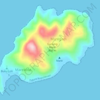 Topografische Karte Mare Island, Höhe, Relief