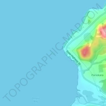 Topografische Karte Motonui Island, Höhe, Relief