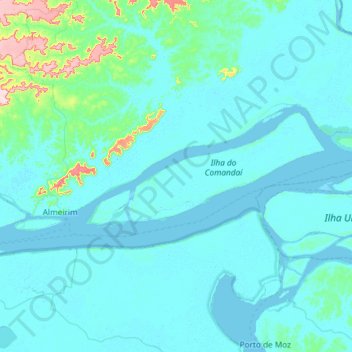 Topografische Karte Amazonas, Höhe, Relief