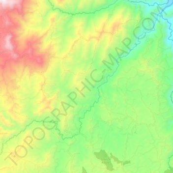 Topografische Karte Río Sucio, Höhe, Relief