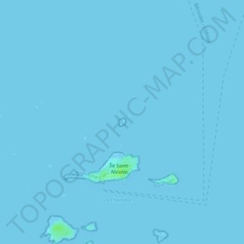Topografische Karte Île de Brunec, Höhe, Relief