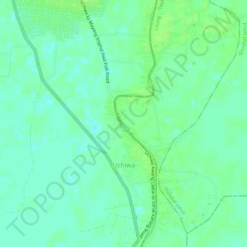 Topografische Karte Uchiwa, Höhe, Relief