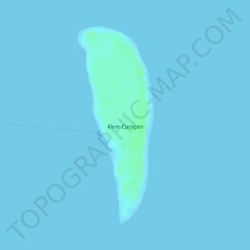 Topografische Karte Klein Curaçao, Höhe, Relief