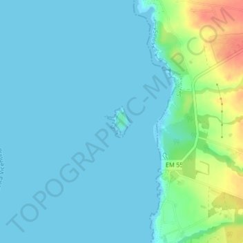 Topografische Karte Ilha do Pessegueiro, Höhe, Relief