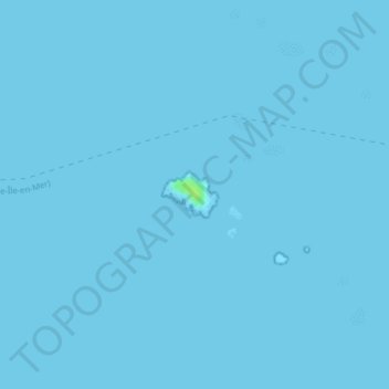 Topografische Karte Île aux Chevaux, Höhe, Relief