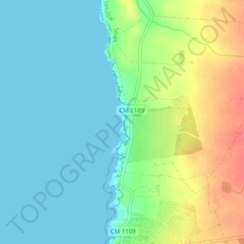Topografische Karte Praia da Samoqueira, Höhe, Relief