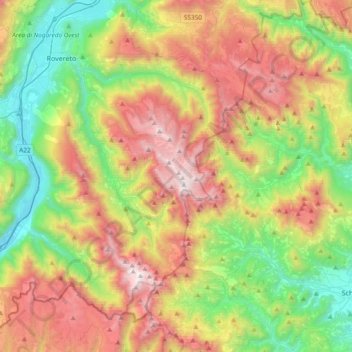Topografische Karte Pasubio, Höhe, Relief