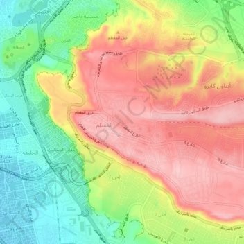 Topografische Karte El Mukkatam, Höhe, Relief