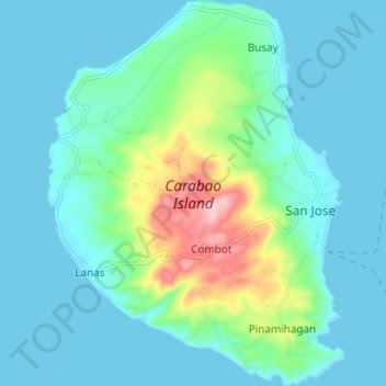Topografische Karte Carabao Island, Höhe, Relief