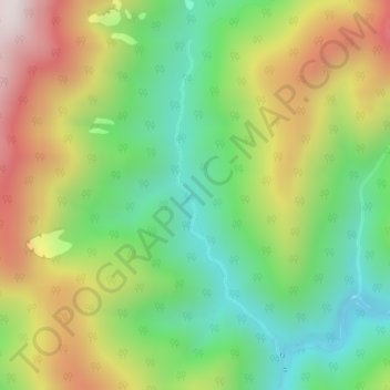 Topografische Karte Kiwi Stream, Höhe, Relief