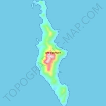 Topografische Karte Isla Danzante, Höhe, Relief