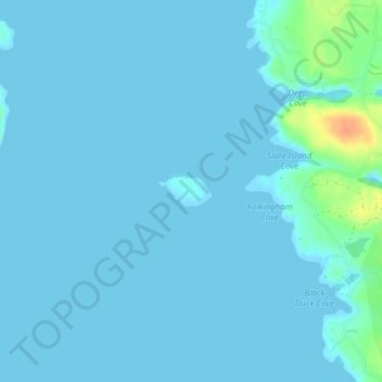 Topografische Karte Slate Island, Höhe, Relief
