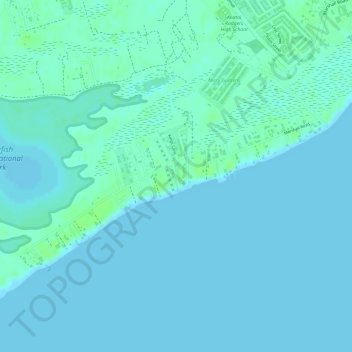 Topografische Karte Southern Shores, Höhe, Relief