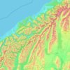 Topografische Karte Southern Alps / Kā Tiritiri o te Moana, Höhe, Relief