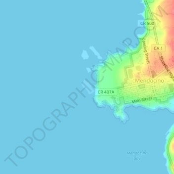 Topografische Karte Goat Island, Höhe, Relief