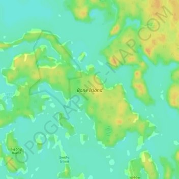 Topografische Karte Bone Island, Höhe, Relief