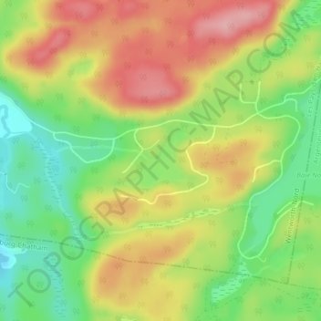 Topografische Karte Lac Windish, Höhe, Relief