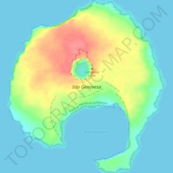 Topografische Karte Isla Genovesa, Höhe, Relief