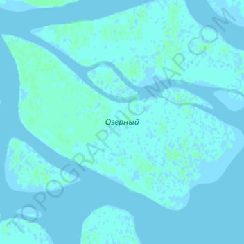 Topografische Karte Озерный, Höhe, Relief
