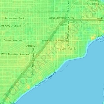 Topografische Karte Anderson Park, Höhe, Relief