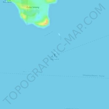 Topografische Karte Raffles Lighthouse, Höhe, Relief
