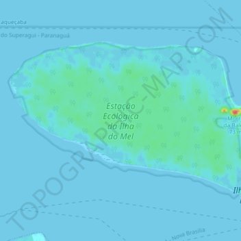 Topografische Karte Estação Ecológica da Ilha do Mel, Höhe, Relief