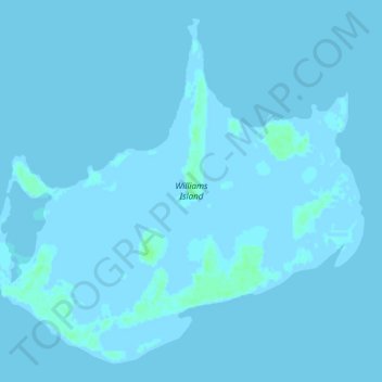 Topografische Karte Williams Island, Höhe, Relief