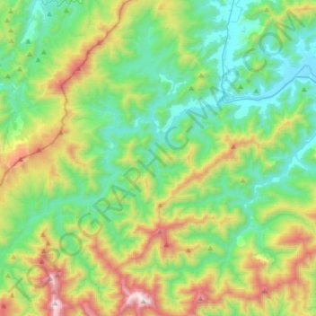 Topografische Karte Pelorus River, Höhe, Relief