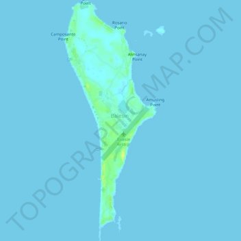 Topografische Karte Balesin Island, Höhe, Relief