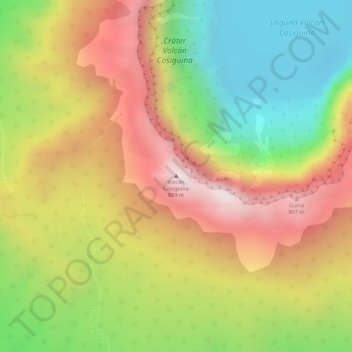 Topografische Karte Volcán Cosigüina, Höhe, Relief
