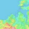 Topografische Karte A Coruña, Höhe, Relief