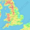 Topografische Karte England, Höhe, Relief