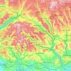 Topografische Karte Rhondda Cynon Taf, Höhe, Relief