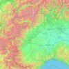 Topografische Karte Piémont, Reliefkarte, Höhenkarte