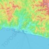 Topografische Karte Genua, Reliefkarte, Höhenkarte