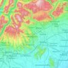 Topografische Karte VI, Reliefkarte, Höhenkarte