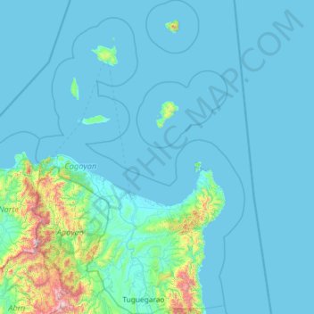 Topografische Karte Cagayan, Höhe, Relief