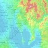 Topografische Karte Rizal, Höhe, Relief
