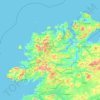 Topografische Karte County Donegal, Reliefkarte, Höhenkarte