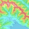 Topografische Karte Rapallo, Reliefkarte, Höhenkarte