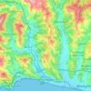 Topografische Karte Ventimiglia, Reliefkarte, Höhenkarte