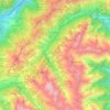 Topografische Karte Pragelato, Reliefkarte, Höhenkarte