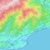 Topografische Karte Arenzano, Reliefkarte, Höhenkarte