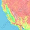 Topografische Karte California, Höhe, Relief