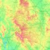 Topografische Karte West Midlands, Höhe, Relief
