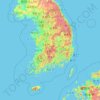 Topografische Karte Südkorea, Höhe, Relief