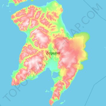 Topografische Karte Edgeøya, Höhe, Relief
